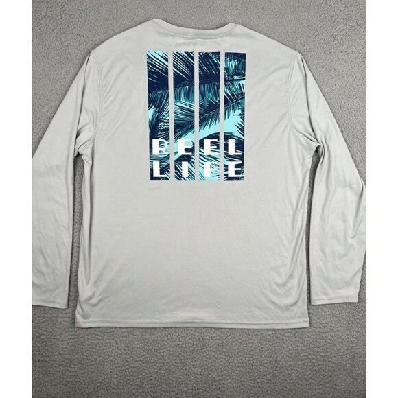 Reel Life Shirt Mens XXL 2XL Gray Sun Ray Defender Series Long Sleeve Fishing - Picture 2 of 8